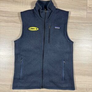 Patagonia Better Sweater Vest Full Zip Fleece Navy Blue LINE-X Logo Size‎ Small